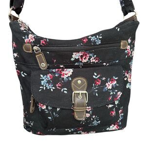 Floral Black Shoulder Bag